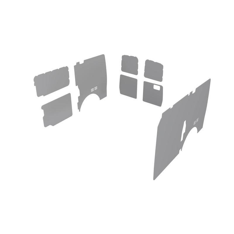 Wand- en deurpanelen L2H1, enkele schuifdeur kunststof grijs (Geschikt voor Movano / Ducato / Jumper / Boxer) (afbeelding ter illustratie)