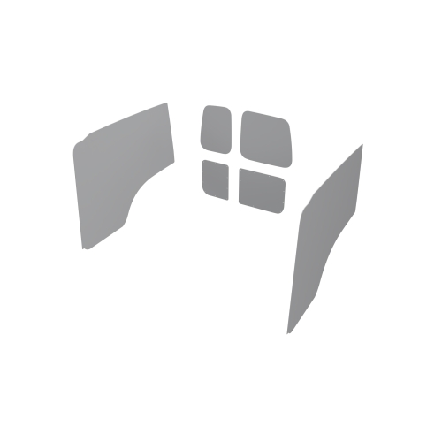 Wand- en deurpanelen, zonder schuifdeur, met achterdeuren kunststof grijs, L1 (Geschikt voor Berlingo / Partner / Combo / ProAce City / Doblo) (afbeelding ter illustratie)