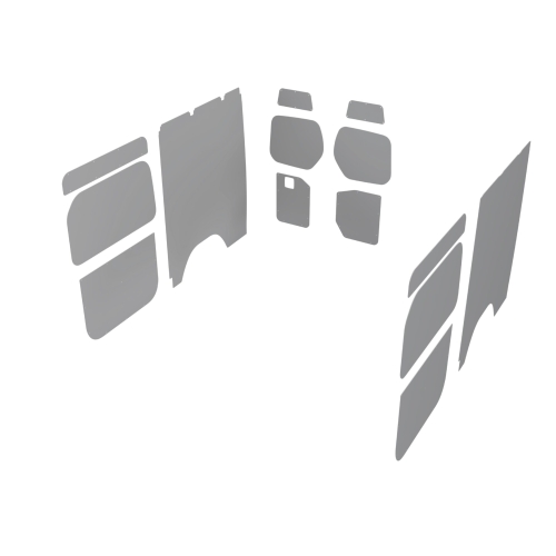 Wand- en deurpanelen L2H2, dubbele schuifdeuren kunststof grijs (Geschikt voor Movano / Ducato / Jumper / Boxer) (afbeelding ter illustratie)