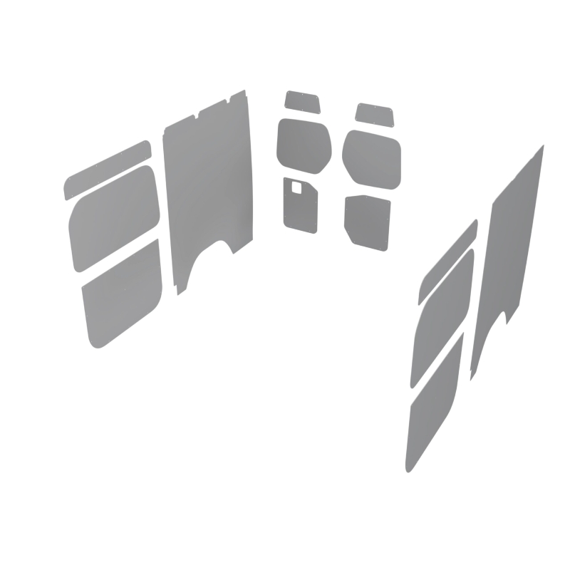 Wand- en deurpanelen L2H2, dubbele schuifdeuren kunststof grijs (Geschikt voor Movano / Ducato / Jumper / Boxer) (afbeelding ter illustratie)