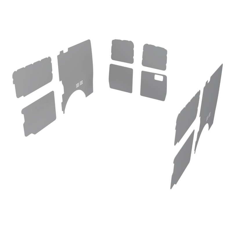 Wand- en deurpanelen L2H1, dubbele schuifdeuren kunststof grijs (Geschikt voor Movano / Ducato / Jumper / Boxer) (afbeelding ter illustratie)