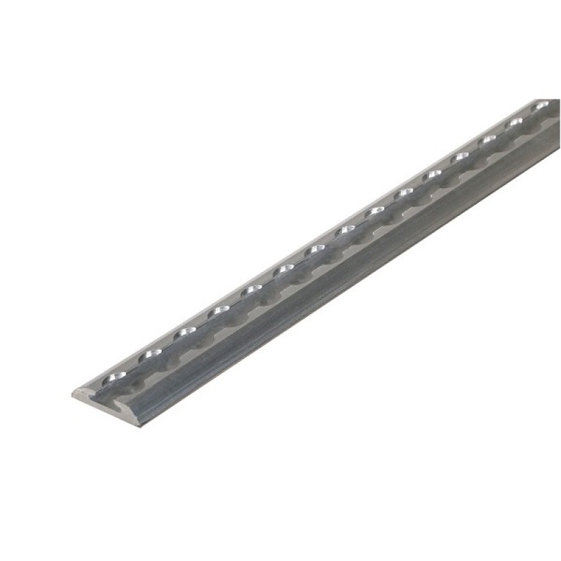 Universele aluminium bindrail halfrond opbouw tbv zijwand, lengte 3 meter