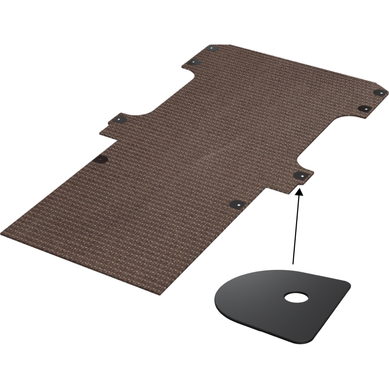 Vloerplaat, dubbele schuifdeuren en achterklep , bruin, 9mm incl 8 vloerdeksels, L3 (Geschikt voor Jumpy / Expert / ProAce / Vivaro / Scudo) (afbeelding ter illustratie)