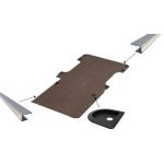 Vloerplaat, enkele schuifdeur en achterklep , bruin, 12mm incl 8 vloerkuipjes en instaplijsten, L3 (Geschikt voor Jumpy / Expert / ProAce / Vivaro / Scudo) (afbeelding ter illustratie)