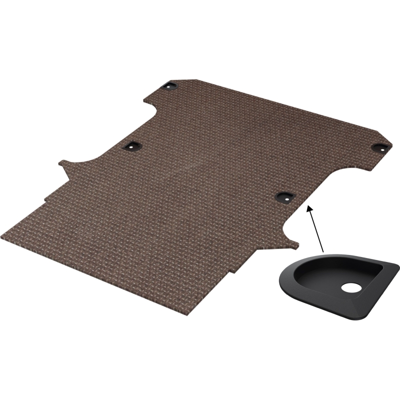 Vloerplaat, dubbele cabine (Snoeks) en achterklep , bruin, 12mm incl 6 vloerkuipjes, L3 (Geschikt voor Jumpy / Expert / ProAce / Vivaro / Scudo) (afbeelding ter illustratie)