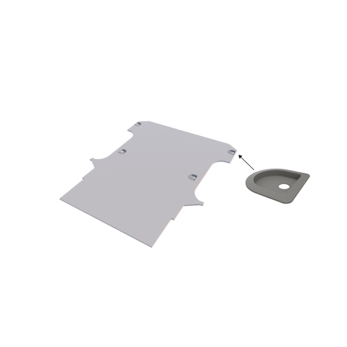 Vloerplaat, dubbele cabine (Snoeks) en achterklep , grijs, 12mm incl 6 vloerkuipjes, L3 (Geschikt voor Jumpy / Expert / ProAce / Vivaro / Scudo) (afbeelding ter illustratie)