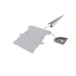 Vloerplaat, dubbele cabine (Snoeks) en achterklep , grijs, 12mm incl 6 vloerkuipjes en instaplijst, L3 (Geschikt voor Jumpy / Expert / ProAce / Vivaro / Scudo) (afbeelding ter illustratie)