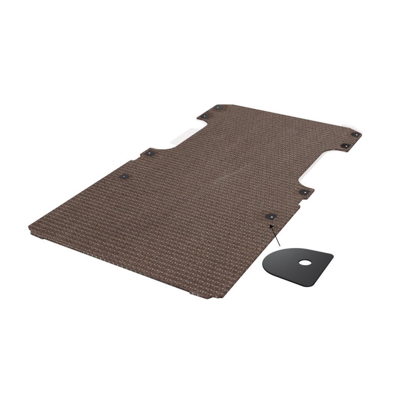 Vloerplaat, doorlopend bij de schuifdeur, enkele schuifdeur uitvoering , bruin, 9mm incl 6 vloerdeksels, L2 (Geschikt voor Movano / Ducato / Jumper / Boxer)