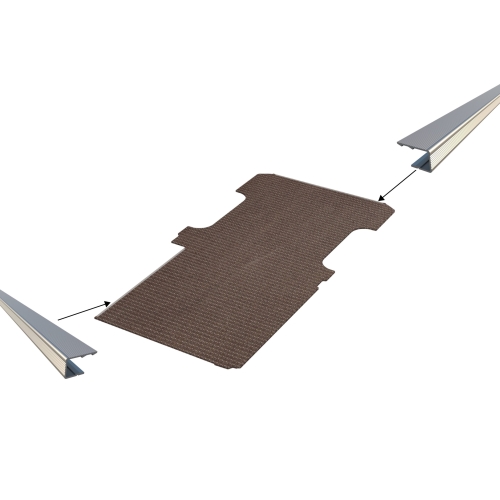 Vloerplaat, enkele schuifdeur uitvoering , bruin, 12mm incl instaplijst, L2 (Geschikt voor Ford Connect) (afbeelding ter illustratie)