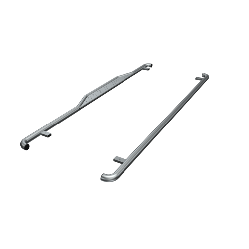 RVS Sidebars 60mm geschuurde uitvoering met RVS opstap bij schuifdeur rechts, L2, L3 (Geschikt voor (Elektrische) Jumpy / Expert / ProAce / Vivaro / Scudo / Jolly) (afbeelding ter illustratie)